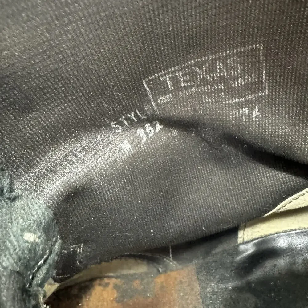 Texas Western Cowboy Ankle Boots Leather Zip Up 7 EE M 352 Vintage Rodeo